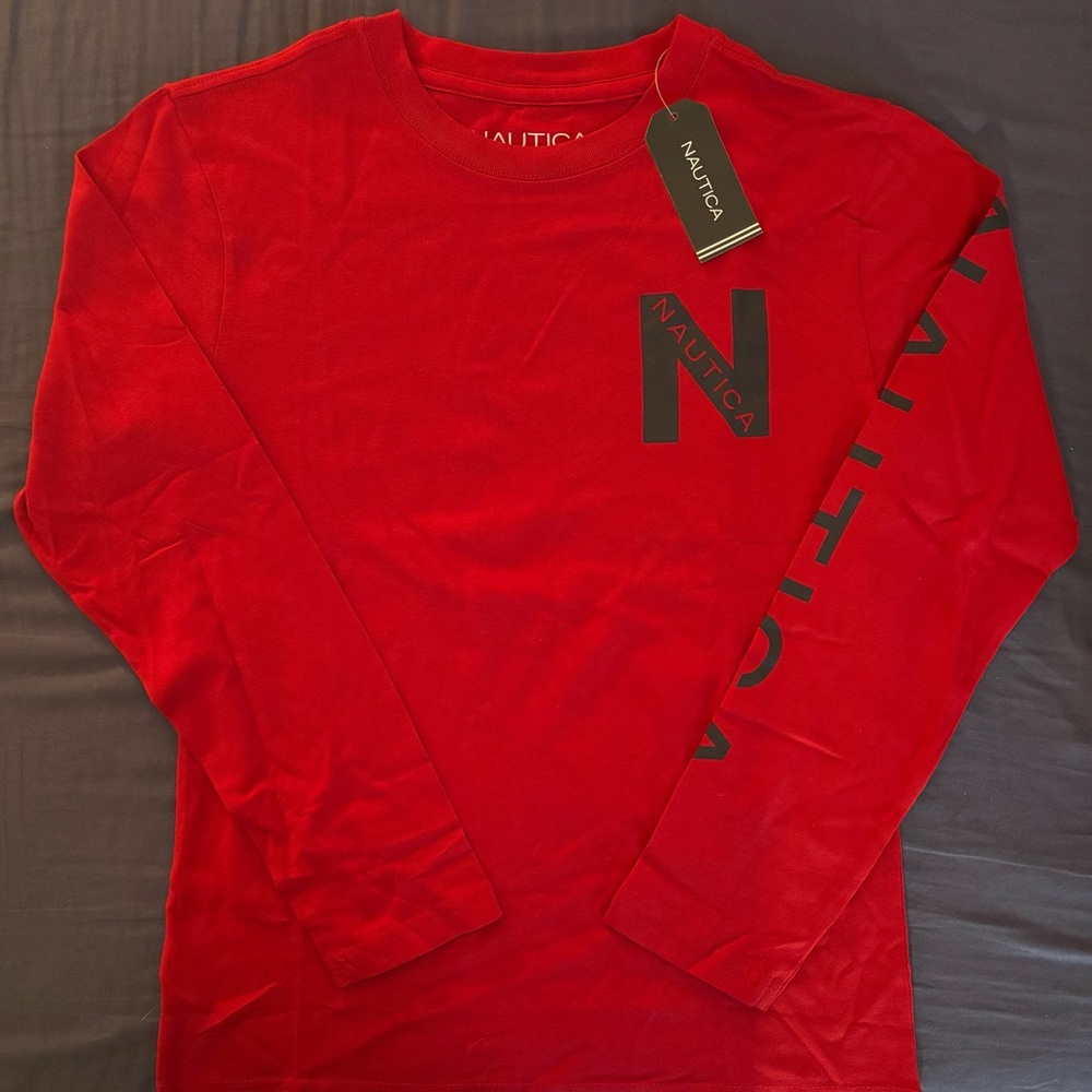Nautica Red Long Sleeve Tee for Kids